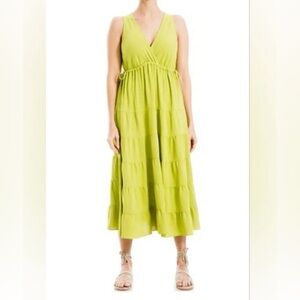 Max Studio Green Tiered Ruffled Sundress